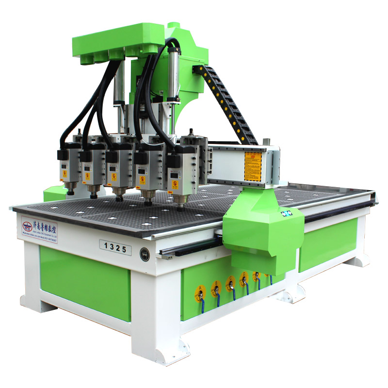 LD-1325 Multi-axis five-head wood relief CNC router for woodworking.